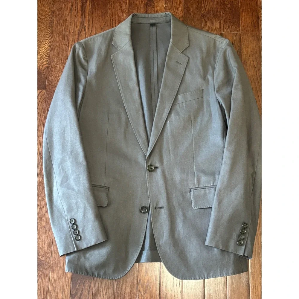 J Crew Ludlow Blazer Mens 38S Gray American Woolen Co Wool Cotton H2794